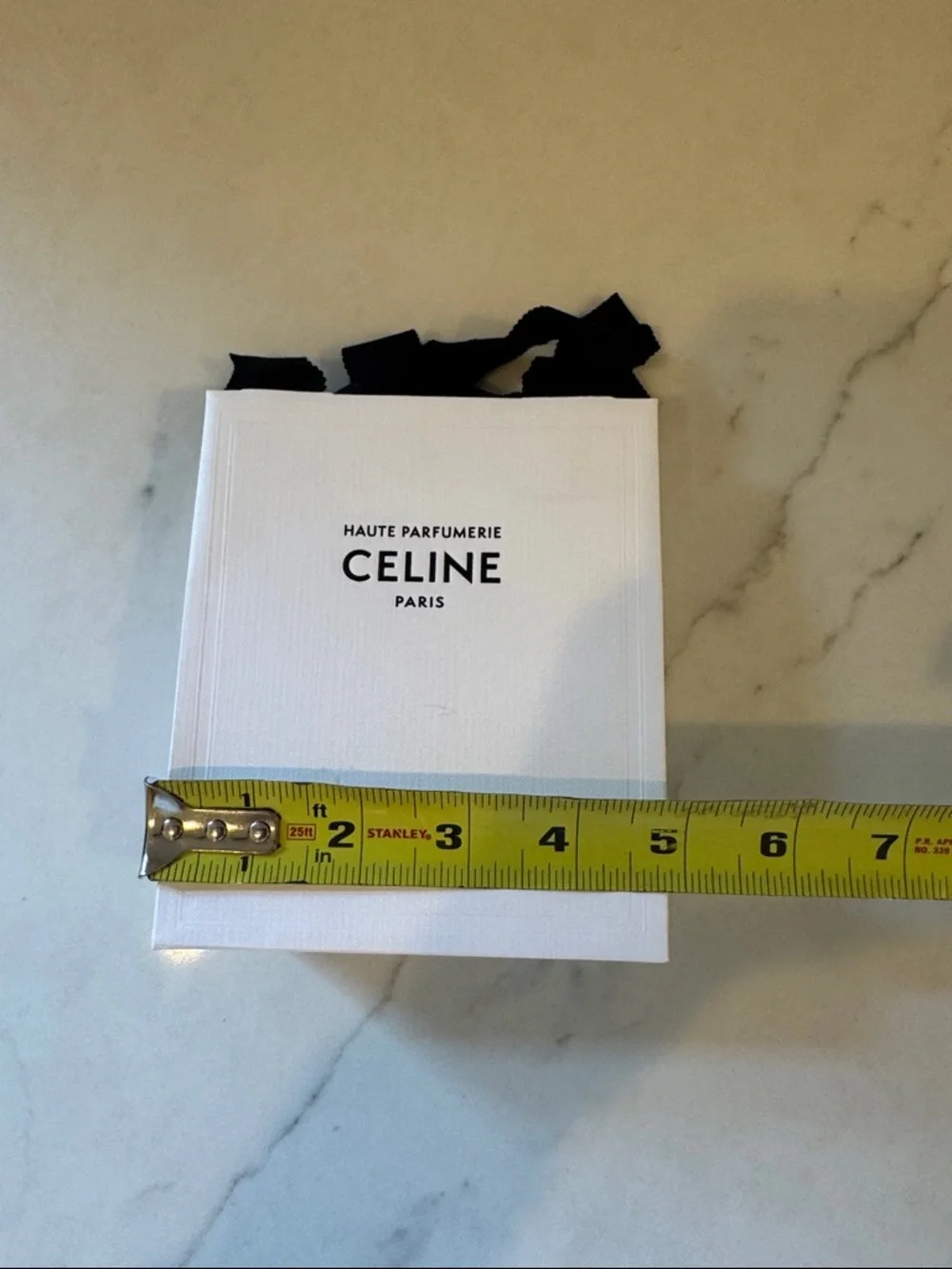 CELINE Paris White Gift Bag with Black Ribbon 5x5x2.5